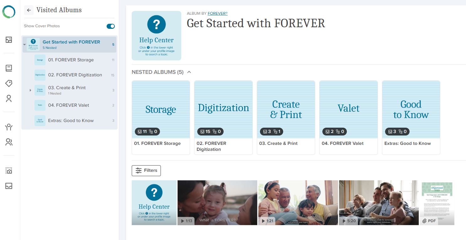 Screenshot of FOREVER's Get Started Page